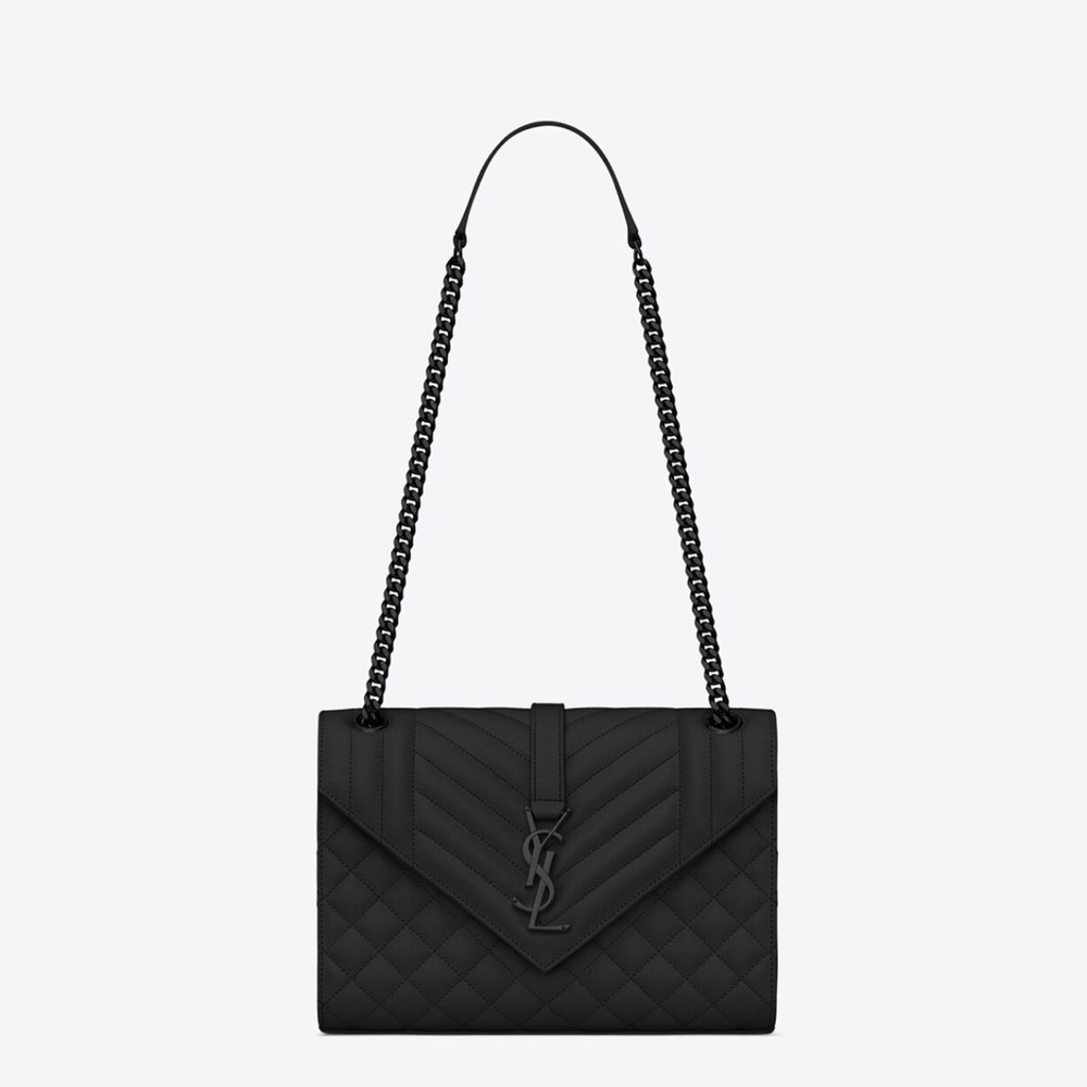 Black YSL MEDIUM ENVELOPE BAG